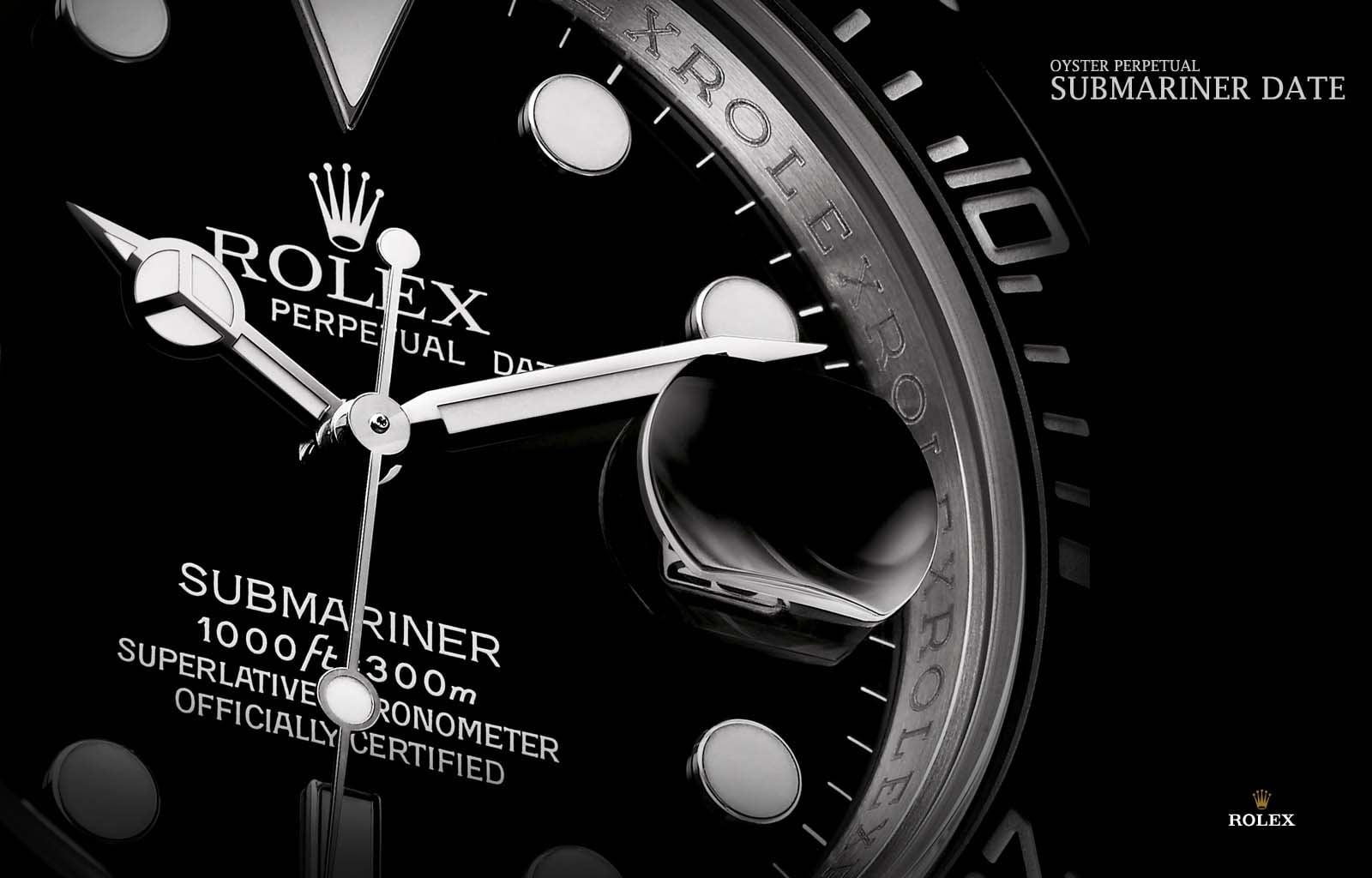 Close-up of a Rolex dial